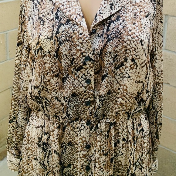 Gibson Latimer Snake Skin Long Sleeve Maxi Dress Size S - Picture 11 of 11